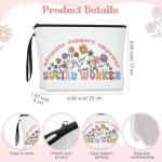 Havawish 3 Pcs Social Work Month Gifts for Women Social Worker Cosmetic Bag Makeup Bag 11 oz Coffee Mug Cup and Acrylic Keychain with Tassels Appreciation Gifts for Volunteer Coworker