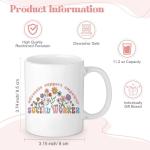 Havawish 3 Pcs Social Work Month Gifts for Women Social Worker Cosmetic Bag Makeup Bag 11 oz Coffee Mug Cup and Acrylic Keychain with Tassels Appreciation Gifts for Volunteer Coworker