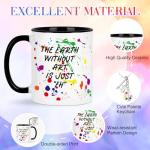 Cabtnca Art Teacher Appreciation Gifts, The Earth Without Art is Just Eh Funny Coffee Mug 11 Oz with Artist Paint Palette Keychain, Christmas Birthday Gift for Artists Teachers, Students