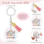 Havawish 3 Pcs Social Work Month Gifts for Women Social Worker Cosmetic Bag Makeup Bag 11 oz Coffee Mug Cup and Acrylic Keychain with Tassels Appreciation Gifts for Volunteer Coworker