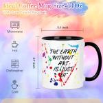 Cabtnca Art Teacher Appreciation Gifts, The Earth Without Art is Just Eh Funny Coffee Mug 11 Oz with Artist Paint Palette Keychain, Christmas Birthday Gift for Artists Teachers, Students