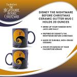 Nightmare Before Christmas Disney The 20-Ounce Glitter Mug | Oversized Large Ceramic Coffee Mugs And Cups, Novelty Drinkware | Home & Kitchen Gifts And Collectibles