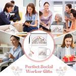 Havawish 3 Pcs Social Work Month Gifts for Women Social Worker Cosmetic Bag Makeup Bag 11 oz Coffee Mug Cup and Acrylic Keychain with Tassels Appreciation Gifts for Volunteer Coworker