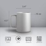 E-liu Porcelain Tea Mugs Coffee Mug Set, Large 15 Ounces Cups for Coffee, Tea, Cocoa, and Mulled Drinks, Set of 6, BlacK White Grey