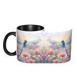 Dragonfly Coffee Mug for Women Ceramic Tea Cup with Handle Funny Novelty Mugs Porcelain Mug Gift for Office Home 11oz