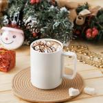 E-liu Porcelain Tea Mugs Coffee Mug Set, Large 15 Ounces Cups for Coffee, Tea, Cocoa, and Mulled Drinks, Set of 6, BlacK White Grey