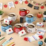 Vesici 6 Set Teacher Appreciation Gifts Coffee Mugs Bulk 12 oz Ceramic Coffee Cups with Opp Bags Matching Socks & Bow Ribbons Teachers' Day Thank You Holiday Employee Appreciation Gifts