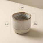 chooguang Ceramic Tea Cups 7oz Japanese Style Ceramic Tea Set, Tea Cup, Herbal Tea Coffee Cup, Espresso Cups Small Modern Yerba Mate Ceramic Mate Cup Sets of 4 Green