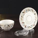 Serlife Acrylic Tea Cup and Saucer Display Stands Coffee Teacups Shelf Display Rack Mobile Phone Holder (Short Legs, 10 Packs)