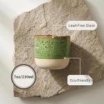 chooguang Ceramic Tea Cups 7oz Japanese Style Ceramic Tea Set, Tea Cup, Herbal Tea Coffee Cup, Espresso Cups Small Modern Yerba Mate Ceramic Mate Cup Sets of 4 Green