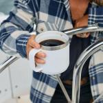 YETI Rambler 14 oz Ceramic Lined Stackable Mug, Vacuum Insulated, Stainless Steel with MagSlider Lid, Cape Taupe