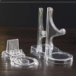 Serlife Acrylic Tea Cup and Saucer Display Stands Coffee Teacups Shelf Display Rack Mobile Phone Holder (Short Legs, 10 Packs)