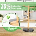 Wisuce Bamboo Mug Holder - Black Coffee Mug Tree Stand for Countertop - Organizer