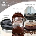 Julyxi 16 Oz Glass Coffee Pot Mug, Spill Proof Heatproof Lid, Novelty Travel Office Cup, Ideal Gift for Coffee Lovers & Dad (1Pcs)
