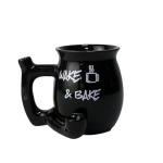 HOPOYGOS Handcrafted Ceramic Coffee Mug, 13 oz Rustic Design with Handle for Dad (Black)