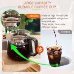 Julyxi 16 Oz Glass Coffee Pot Mug, Spill Proof Heatproof Lid, Novelty Travel Office Cup, Ideal Gift for Coffee Lovers & Dad (1Pcs)