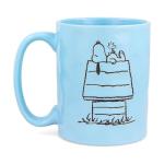 Silver Buffalo Peanuts Snoopy and Woodstock House Wax-Resist Ceramic Pottery Coffee Mug | Holds 17 Ounces