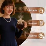 Julyxi 16 Oz Glass Coffee Pot Mug, Spill Proof Heatproof Lid, Novelty Travel Office Cup, Ideal Gift for Coffee Lovers & Dad (1Pcs)