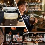 Julyxi 16 Oz Glass Coffee Pot Mug, Spill Proof Heatproof Lid, Novelty Travel Office Cup, Ideal Gift for Coffee Lovers & Dad (1Pcs)