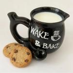 HOPOYGOS Handcrafted Ceramic Coffee Mug, 13 oz Rustic Design with Handle for Dad (Black)