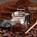 Julyxi 16 Oz Glass Coffee Pot Mug, Spill Proof Heatproof Lid, Novelty Travel Office Cup, Ideal Gift for Coffee Lovers & Dad (1Pcs)