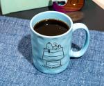 Silver Buffalo Peanuts Snoopy and Woodstock House Wax-Resist Ceramic Pottery Coffee Mug | Holds 17 Ounces