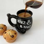 HOPOYGOS Handcrafted Ceramic Coffee Mug, 13 oz Rustic Design with Handle for Dad (Black)