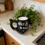 HOPOYGOS Handcrafted Ceramic Coffee Mug, 13 oz Rustic Design with Handle for Dad (Black)