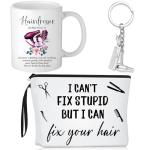 Reginary 3 Pcs Hairdresser Gifts Bulk Hair Stylist Appreciation Gifts Bulk Cosmetology Makeup Bag Mug Keychain