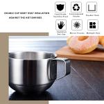 SZCXTOP 6.8 Oz Stainless Steel Coffee Cups Set of 6 Mug,Stackable Double Heat Insulation Metal Coffee Mugs with Stand Rack,Perfect for Cold Drinks or Hot Drink (6)