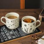 fall mug coffee mugs novelty ceramic espresso japanese tea cups latte teacup stoneware microwave safe vintage taza de cafe bonitas espresso cup with handle aesthetic floral (cat)