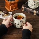 fall mug coffee mugs novelty ceramic espresso japanese tea cups latte teacup stoneware microwave safe vintage taza de cafe bonitas espresso cup with handle aesthetic floral (cat)