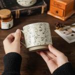 fall mug coffee mugs novelty ceramic espresso japanese tea cups latte teacup stoneware microwave safe vintage taza de cafe bonitas espresso cup with handle aesthetic floral (cat)