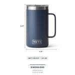 YETI Rambler 24 oz Mug, Vacuum Insulated, Stainless Steel with MagSlider Lid, Cherry Blossom
