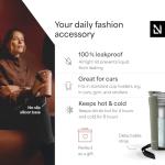 LARS NYSØM Thermo Coffee Mug to go with Strap 17oz | Travel Mug 0.5 Liter with Insulation | Leak Proof Stainless Steel Thermal Tumbler for Coffee and Tea to Go (Sage Green, 17 oz)