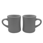 Funny Guy Mugs Classic Retro Diner Coffee Mug - Heavy Duty 10 Oz Stoneware Cup with Easy Grip Handle - Ideal for Hot and Cold Beverages (Grey, 10 Ounce)