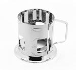 Victoria Bella Russian Traditional Tea Glass Holder. Podstakannik. for Hot or Cold Liquids. Stainless Steel, Chrome Plated.