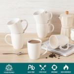 vancasso White Ceramic Coffee Mug Set of 6, 16 Oz Tea Cups with Handle for Latte, Tea, Cappuccino, Milk, Cocoa, Microwave&Dishwasher Safe