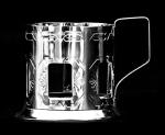 Victoria Bella Russian Traditional Tea Glass Holder. Podstakannik. for Hot or Cold Liquids. Stainless Steel, Chrome Plated.