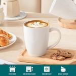 vancasso White Ceramic Coffee Mug Set of 6, 16 Oz Tea Cups with Handle for Latte, Tea, Cappuccino, Milk, Cocoa, Microwave&Dishwasher Safe