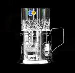 Victoria Bella Russian Traditional Tea Glass Holder. Podstakannik. for Hot or Cold Liquids. Stainless Steel, Chrome Plated.