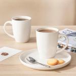 vancasso White Ceramic Coffee Mug Set of 6, 16 Oz Tea Cups with Handle for Latte, Tea, Cappuccino, Milk, Cocoa, Microwave&Dishwasher Safe