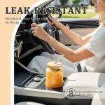 4 Packs Ribbed Glass Tumbler with Lid and Straw 16 oz Cute Ice Coffee Cup Set for Smoothie Juice Matcha Tea Latte Cappuccino Espresso Hot Coffe Water Reusable Clear Travel Boba Aesthetic Drinking Mug