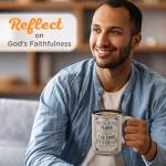 Christian Art Gifts Large Ceramic Coffee & Tea Mug for Men, Dads & Pastors: Man's Heart Plans Inspirational Bible Verse Microwave/Dishwasher Safe Drinkware, Lead/Cadmium-free, Café Brown/Black, 14 oz.