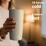 TILUCK 20 oz Insulated Tumbler with BPA-Free Lid, Stainless Steel Vacuum Travel Coffee Mug, Double Wall Coffee Tumbler（20oz，Matte MistyGray）