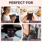 MOMSIV 12oz Travel Mug, Insulated Coffee Cup with Leakproof Lid, Vacuum Stainless Steel Double Walled Reusable Tumbler for Hot and Cold Water Coffee and Tea In Travel and Car (Brown)