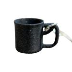 3D Print Mug Earrings and accessories for women and girls coffee caffeine lovers enthusiasts quirky modern contemporary artsy adorable mini tiny cute unique from sueno pots (Glitter Black)