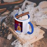 3dRose Frida- Free Artistic Adaptation of the Mexican Paintress 11oz Two-Tone Blue Mug