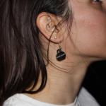 3D Print Mug Earrings and accessories for women and girls coffee caffeine lovers enthusiasts quirky modern contemporary artsy adorable mini tiny cute unique from sueno pots (Glitter Black)