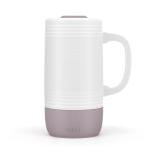 Ello Jane 18oz Ceramic Travel Mug with Handle, Splash-Resistant Slider Lid and Built-in Coaster, Perfect for Coffee and Tea, BPA Free, Dishwasher Safe, Gift for Him Her Birthday, Mauvewood